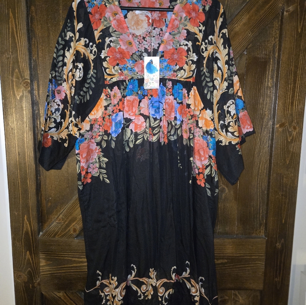 Johnny Was Black Royal Easy Coverup Dress